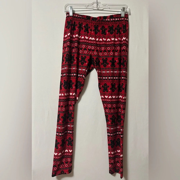 Apt 9 Women’s Gingerbread Man Size Medium Black, Red and White pants - Picture 1 of 5